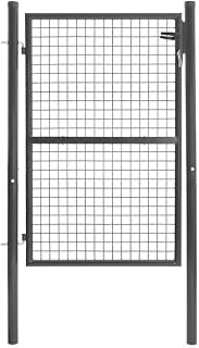 IDMarket - Portillon de jardin 105 x 125 cm en acier gris anthracite avec serrure et poignée