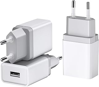 Chargeur USB 12W (5V/2,4A) Paquet de 3 Bloc Prise USB Adaptateur USB Chargeur Murale USB Prise Secteur USB Chargeur Universel Compatible avec iPhone Samsung Huawei Xiaomi Chargeur Telephone