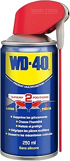 WD-40 • Produit Multifonction • Spray Double Position • Sans Silicone • Non Conducteur • Compatible Plastiques, Caoutchoucs, Tous Métaux • 250 ML