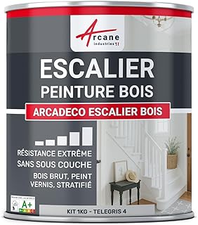 ARCANE INDUSTRIES Peinture pour escalier en Bois - 1 kg Telegris 4 - RAL 7047