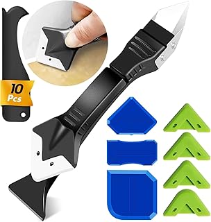 FOLAI 3 En 1 Kit De Calfeutrage En Silicone, Outil De Calfeutrage, Outils De Calfeutrage En Silicone, Grattoir A Coulis, Lisseur Joint Silicone, Pour Évier De Fenêtre Cuisine Salle De Bain