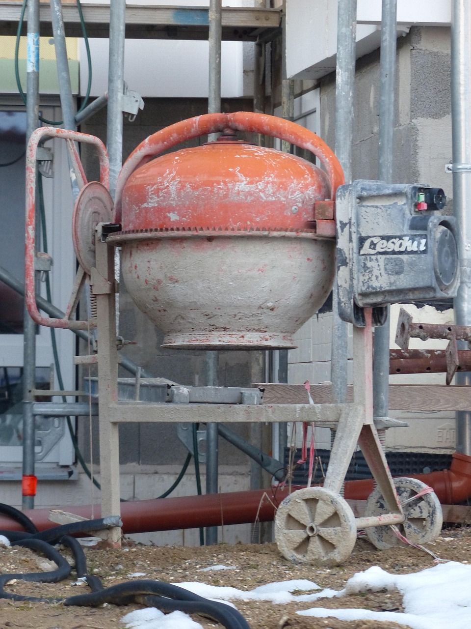 Services drum mixer, concrete mixer, concrete, small construction sites, construction site, diy, machine, construction work