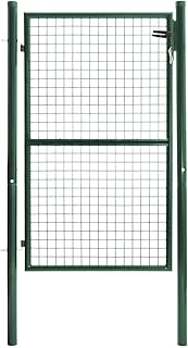 IDMarket - Portillon de Jardin 105 x 150 cm en Acier Vert avec Serrure et poignée