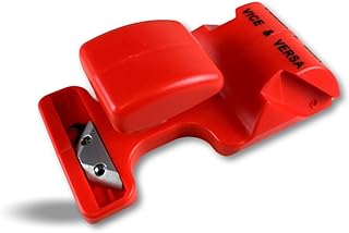 Araseur vice-versa couteau à moquette ou lino | Lame crochet cutter | Tous revêtement de sols | Poignée ergonomique | Ambidextre | PVC rouge 21 * 11 cm | Double maintien de la lame | Kibros ARASO1