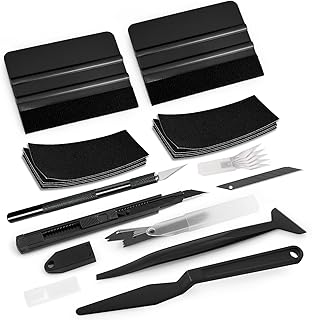 EHDIS Kit de Raclettes, Kit Covering Outils de Film de Fenêtre de Voiture Vinyle de Teinte, avec Cutter, Raclette en Feutre(Feutre di Ricambio, Mini Raclette