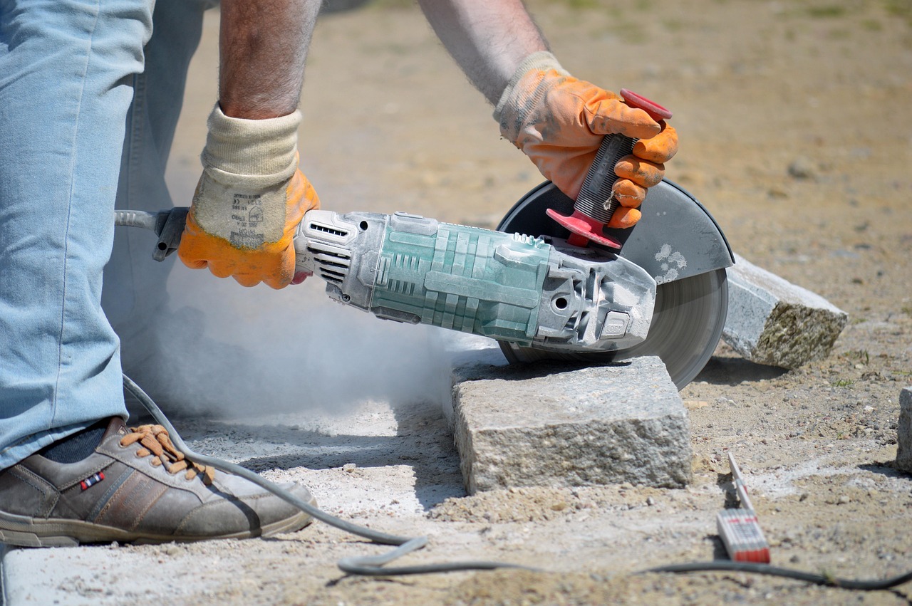 Services cutting granite stones, bending, work, granite, stones, separate, tool, construction work, diy, angle grinder, machine, energy, dust, granite stone, handyman, to cut, flexing, flex work, power, work, work, work, work, work