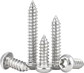 Qrity 50 Pièces M3x14mm Vis Autotaraudeuse, Vis à Tête Cylindrique Torx en Acier Inoxydable, Filetage Complet, pour Fixation du Bois