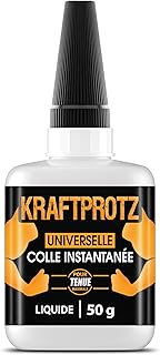 Colle forte extra fluide 50 g – colle super glue pour réparations précises & fissures capillaires – résistante à l’eau & à la chaleur – plastique, métal, bois, verre – KRAFTPROTZ