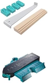 Lot de Kit de Pose de Sols Stratifiés - Cale de frappe Tire-lame et Cales pour Joints de Dilatation + Copieur de Contour Verrouillable, Jauge de Contour, Copieur de Forme