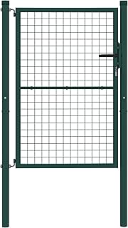 Outsunny Portillon de jardin en acier 97 x 175 cm portail de jardin avec serrure, clés et poignée, décoration en flèche, portillon de patio extérieur, vert