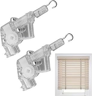 Lot de 2 mécanismes rotatifs muraux pour stores vénitiens hexagonaux - Outil de montage avec crochet de connexion pour propriétaires, locataires et bricoleurs