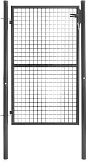 IDMarket - Portillon de jardin 105 x 150 cm en acier gris anthracite avec serrure et poignée