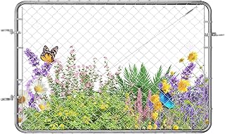 VEVOR Portillon de Jardin, 183x122 cm, Porte de Clôture à Mailles Losangées Réglable, Portail de Clôture en Acier Galvanisé Résistant à la Rouille, Installation Facile, pour Ferme, Poteaux Non Inclus