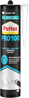 Pattex PRO100 Colle Acrylique, Colle de fixation pour intérieur, Colle résistante multi-matériaux, Colle extra forte lavable à l