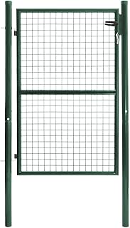IDMarket - Portillon de jardin 105 x 125 cm en acier vert avec serrure et poignée