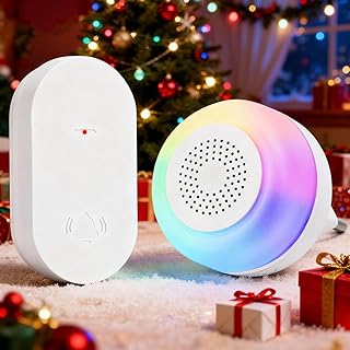Aigostar Sonnette sans fil avec Lumière RVB, Pas Besoin de Pile, Sonnette de Porte Extérieure Étanche Auto-Alimentée, 32 Mélodies et 5 Niveaux de Volume