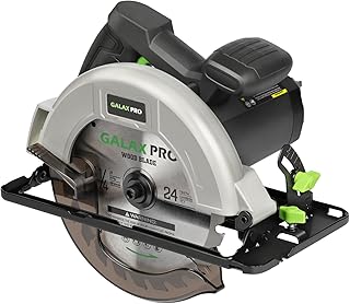 Scie Circulaire 1400W GALAX PRO, Scie Circulaire pour le bois, 6000 RPM, Profondeur de Coupe Max: 62 mm (90°) et 48 mm (45°), moteur en cuivre pur, Lama 185 mm (1400W 6000RPM)