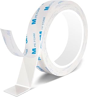 kinoco Ruban Double Face Extra Fort pour Montage - Mousse PE - Fixation Permanente Intérieur/Extérieur (20mm x 3mètres)